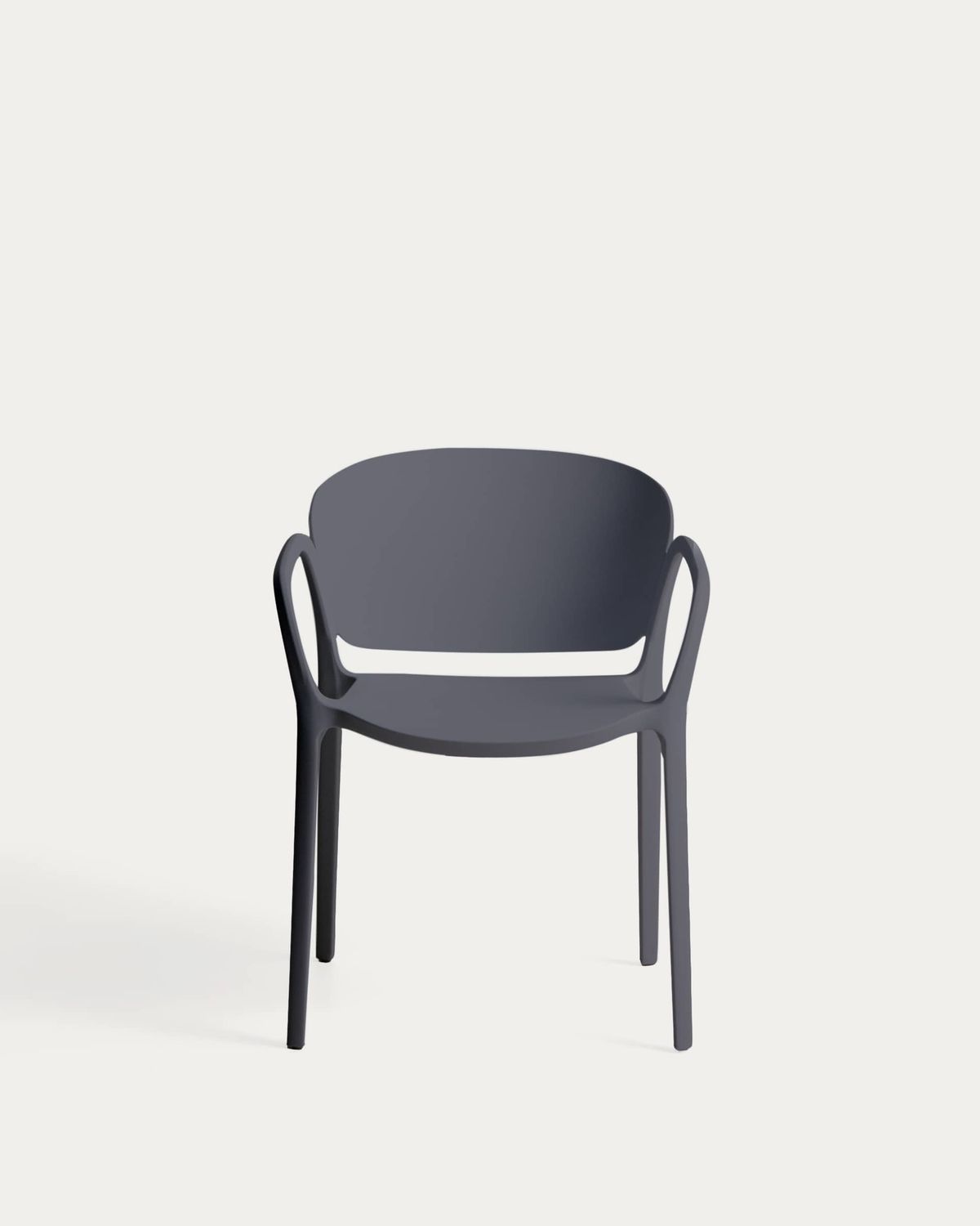 Silla apilable de exterior Ania gris oscuro