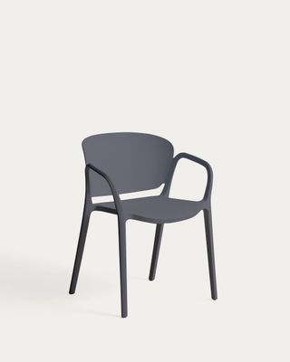 Silla apilable de exterior Ania gris oscuro