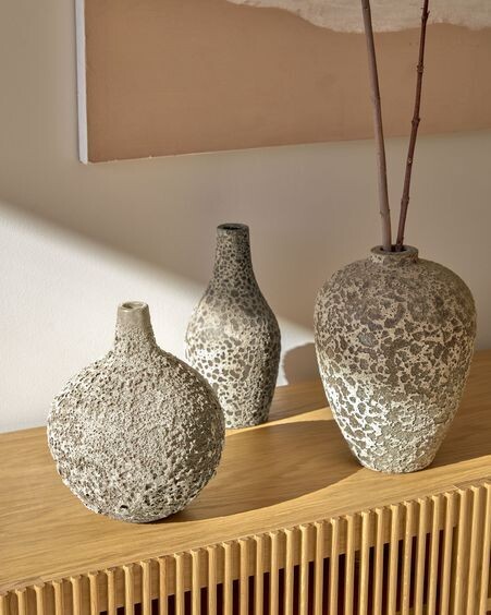 Jarrón mediano Amaranta gris 25 cm