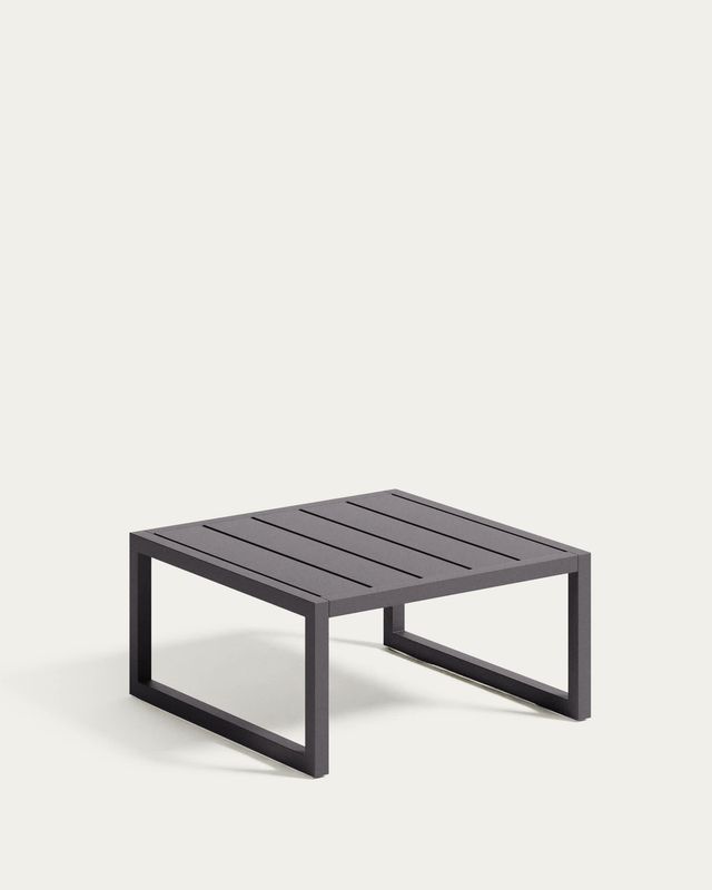 Mesa auxiliar 100% exterior Comova de aluminio negro 60 x 60 cm