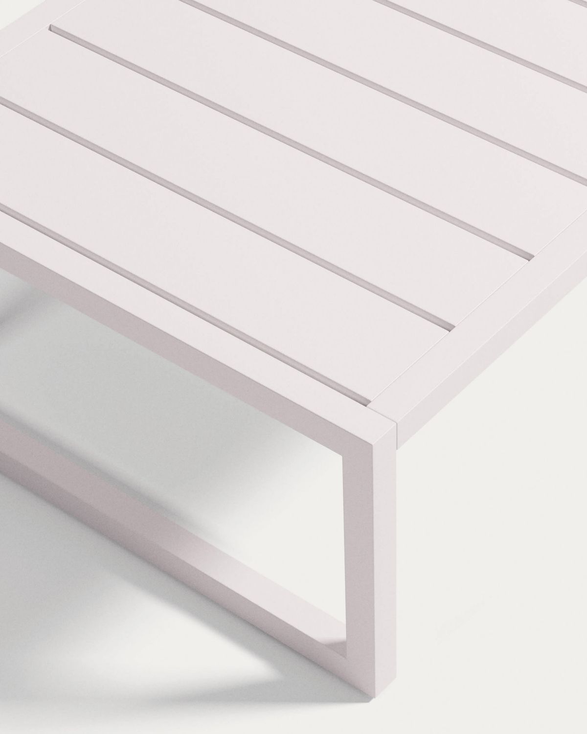 Mesa de centro 100% exterior Comova de aluminio blanco 60 x 114 cm
