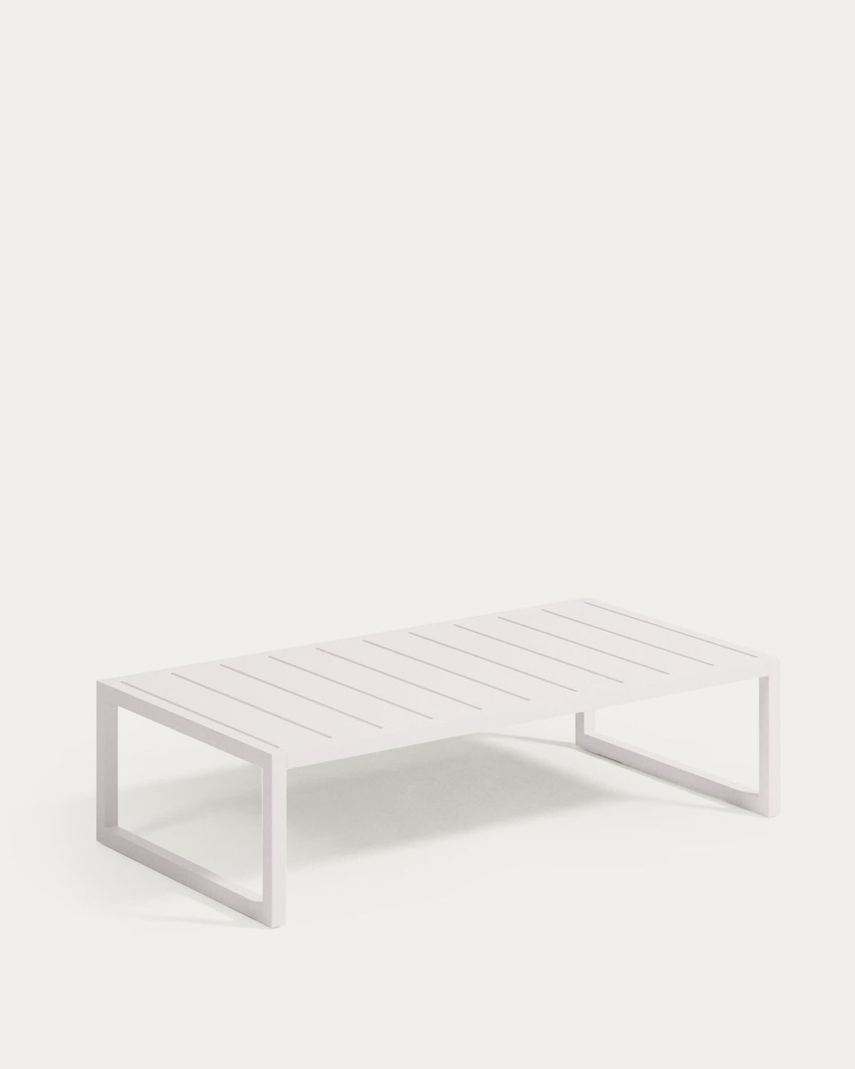 Mesa de centro 100% exterior Comova de aluminio blanco 60 x 114 cm