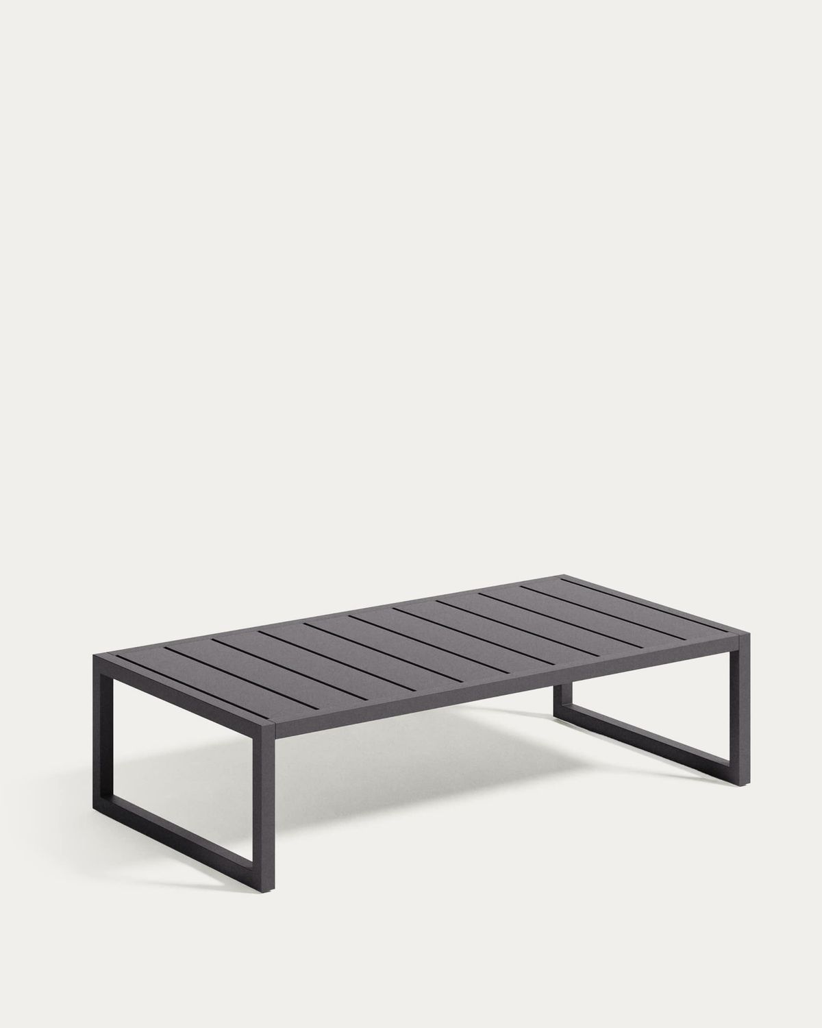 Mesa de centro 100% exterior Comova de aluminio negro 60 x 114 cm