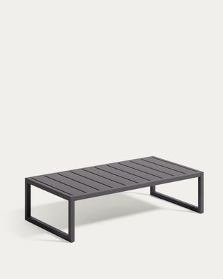 Mesa de centro 100% exterior Comova de aluminio negro 60 x 114 cm Mesa de centro 100% exterior Comova de aluminio negro 60 x 114 cm