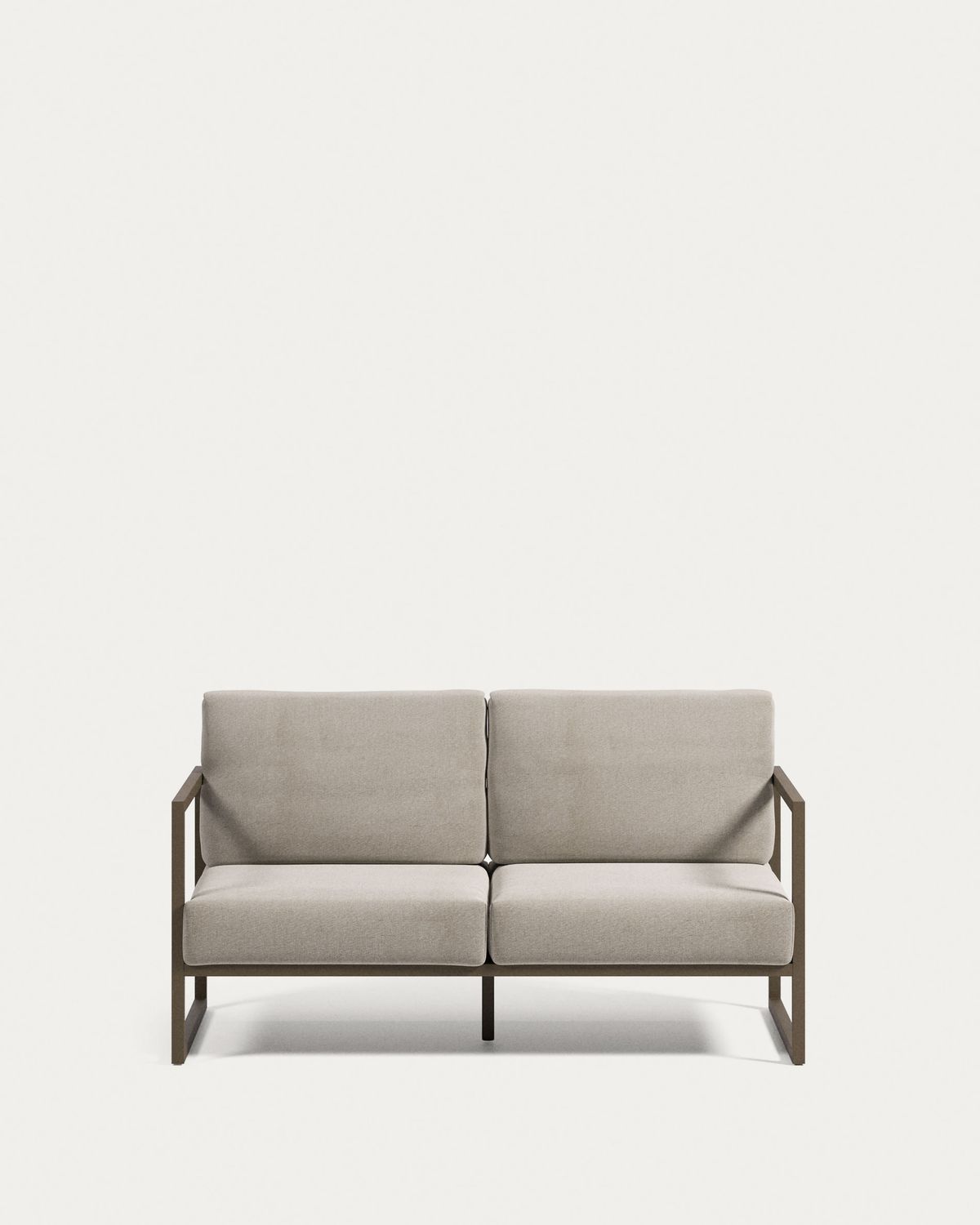 Sofá 100% exterior Comova 2 plazas gris claro y de aluminio verde 150 cm