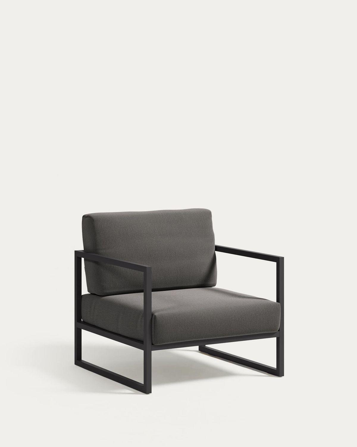 Butaca 100% exterior Comova gris oscuro y de aluminio negro