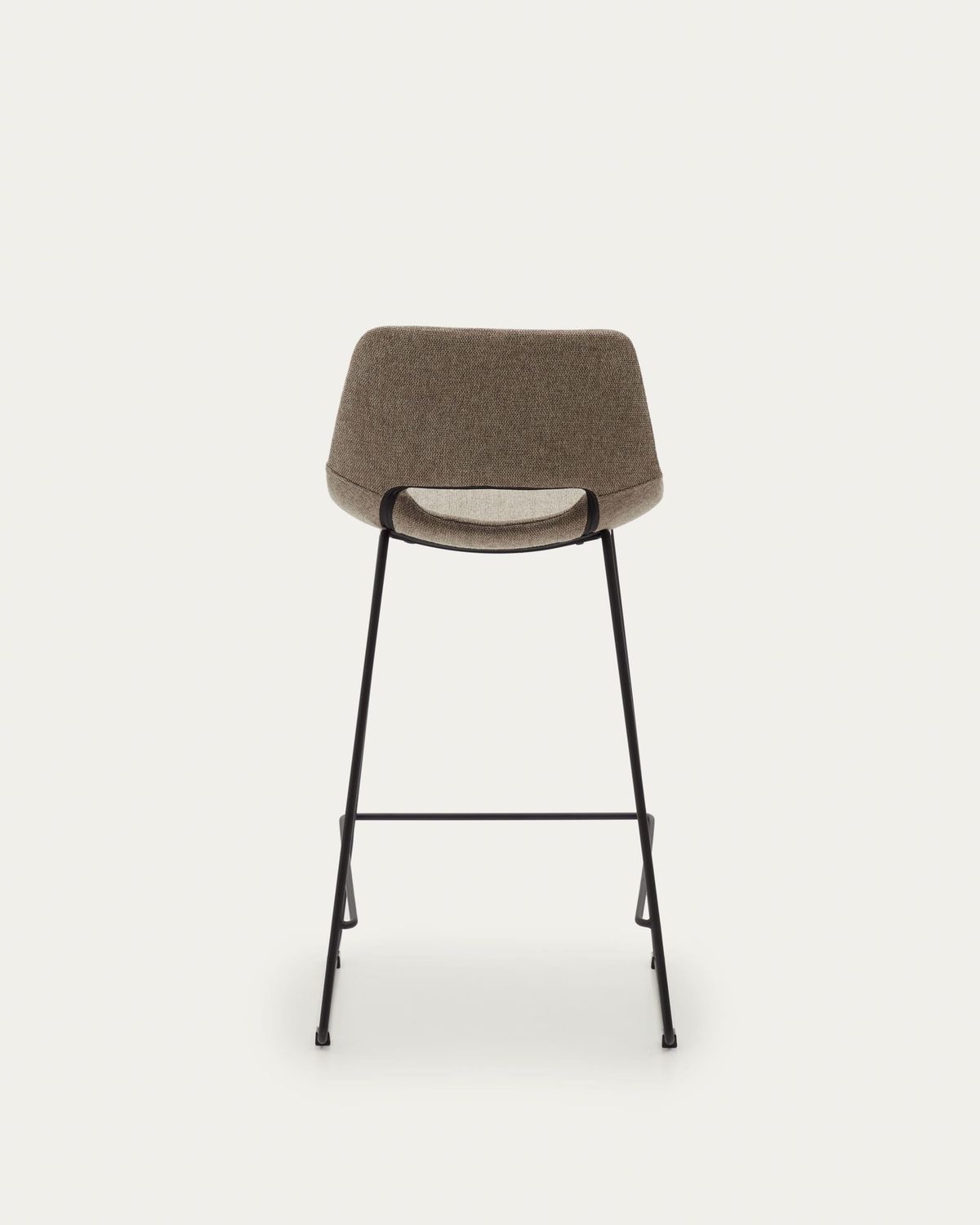 Taburete Zahara marrón y acero con acabado negro altura 65 cm FSC 100%
