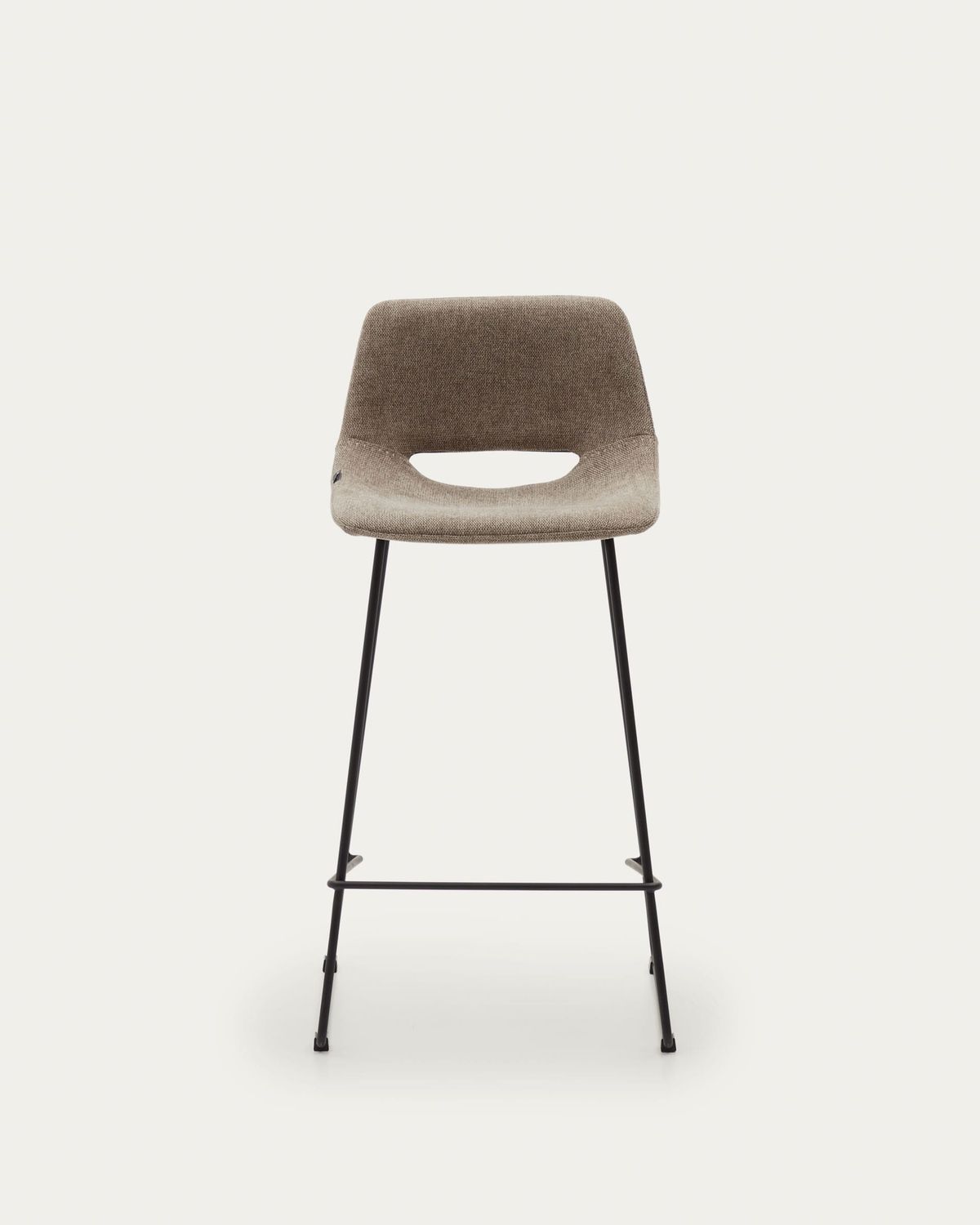 Taburete Zahara marrón y acero con acabado negro altura 65 cm FSC 100%