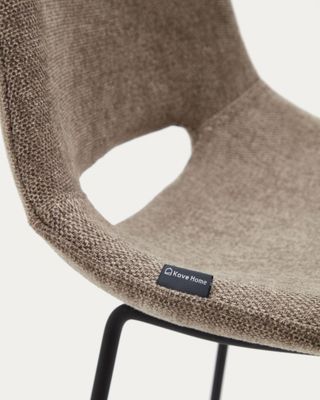 Taburete Zahara marrón y acero con acabado negro altura 65 cm FSC 100%