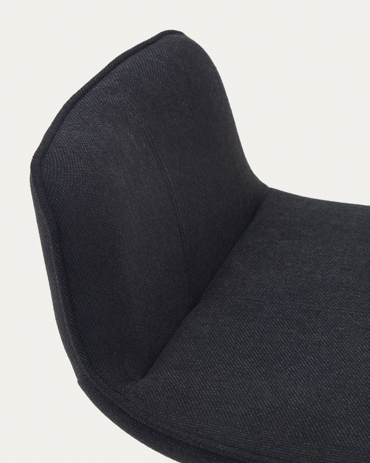 Taburete Zenda de chenilla negro y acero negro mate 81-102 cm FSC 100%