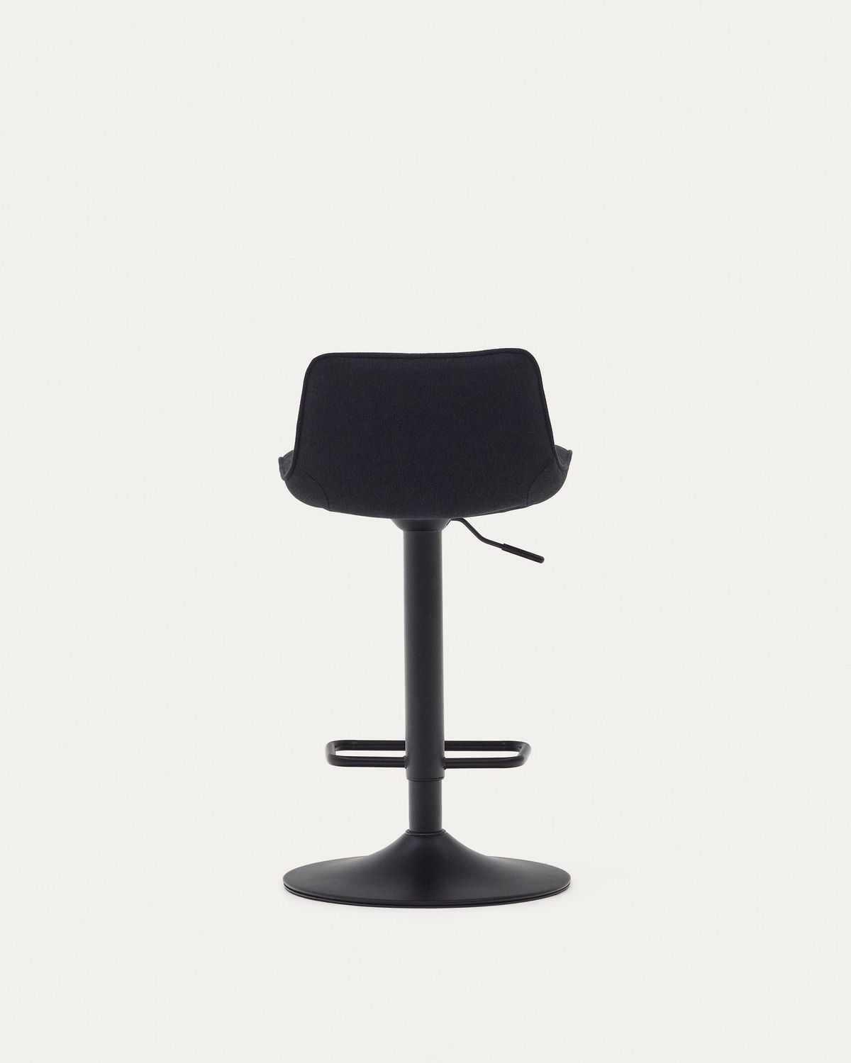 Taburete Zenda de chenilla negro y acero negro mate 81-102 cm FSC 100%