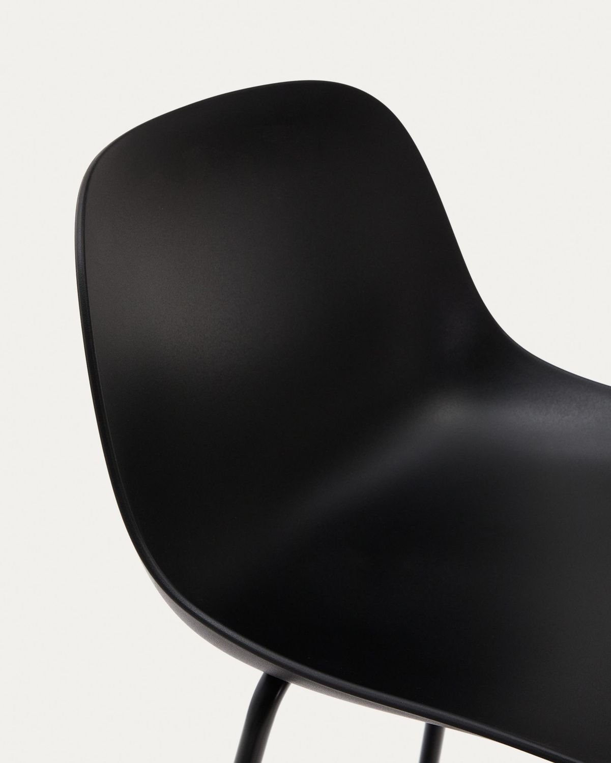 Taburete Altea negro y patas de acero con acabado negro 75 cm