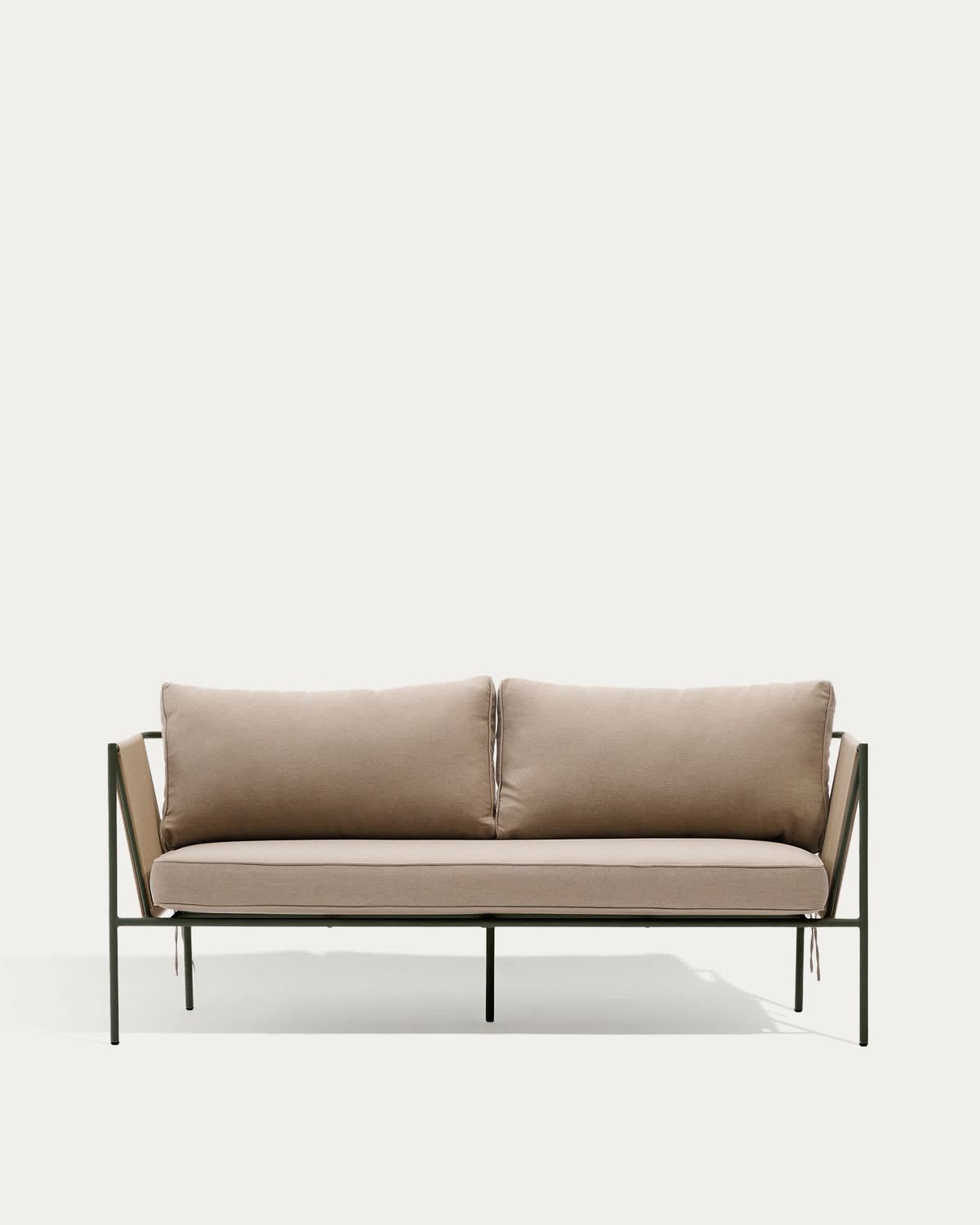 Sofá 2 plazas de exterior Zivia de cuerda crudo y acero galvanizado verde 178 cm