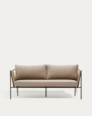 Sofá 2 plazas de exterior Zivia de cuerda crudo y acero galvanizado verde 178 cm