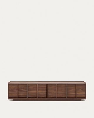Mueble TV Onix de chapa de nogal con acabado oscuro 200 x 45 cm FSC Mix Credit