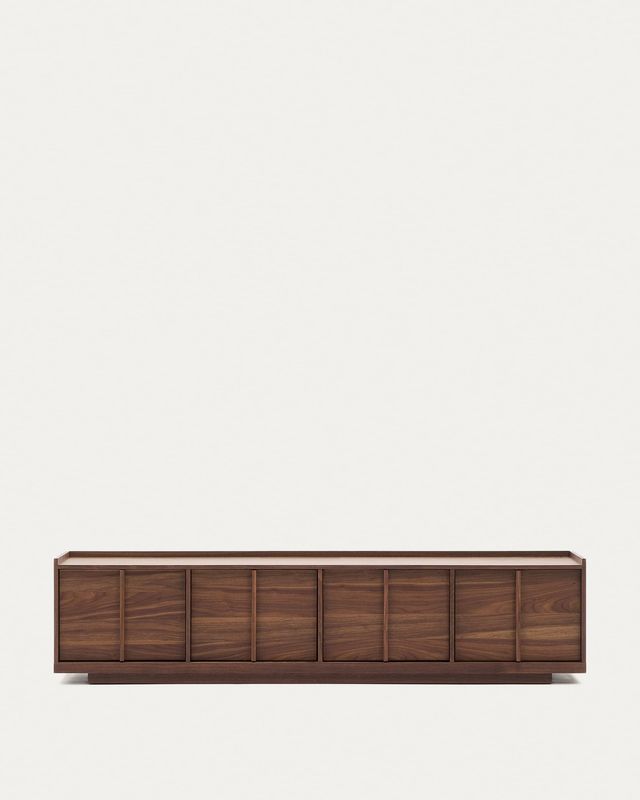 Mueble TV Onix de chapa de nogal con acabado oscuro 200 x 45 cm FSC Mix Credit