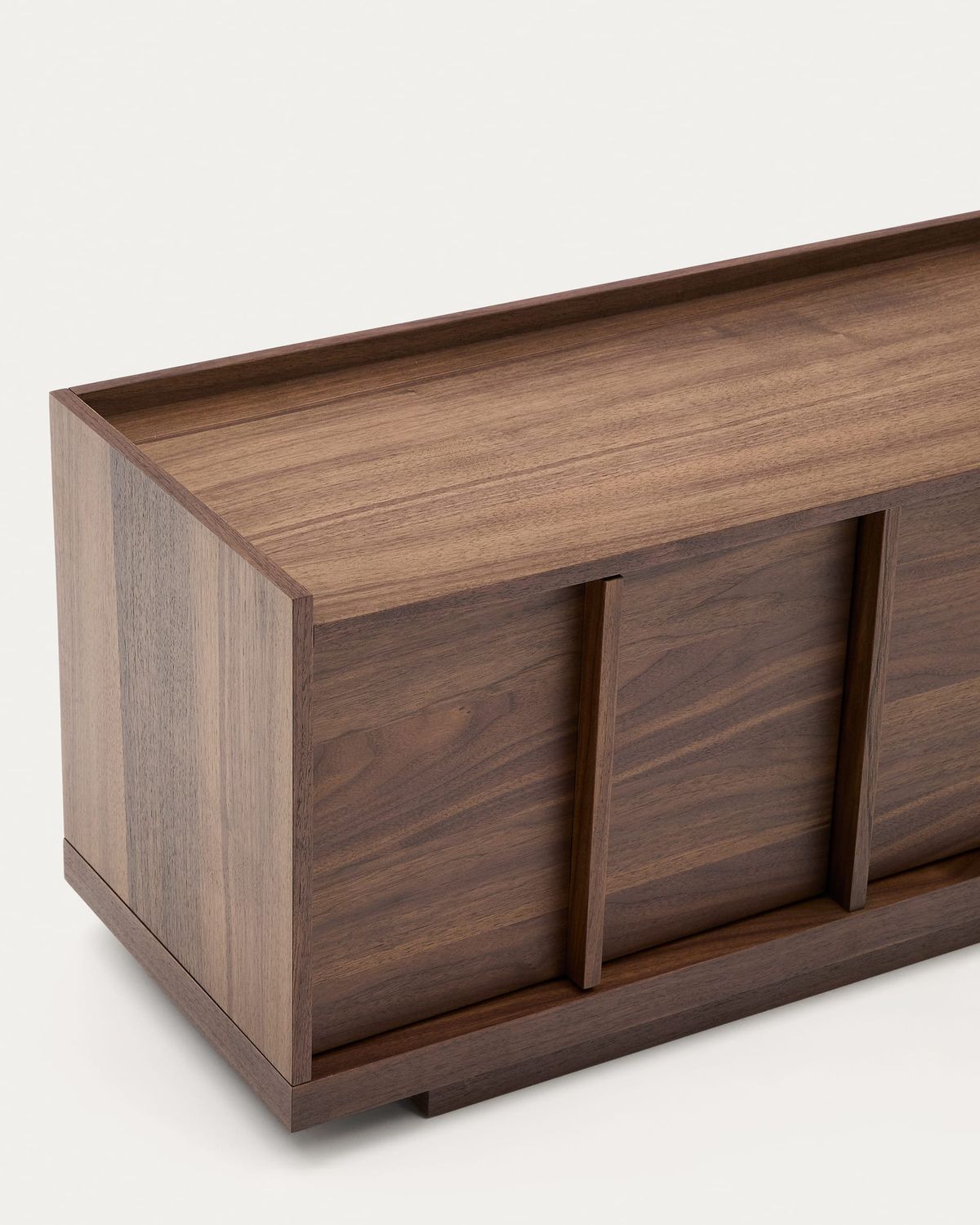 Mueble TV Onix de chapa de nogal con acabado oscuro 200 x 45 cm FSC Mix Credit