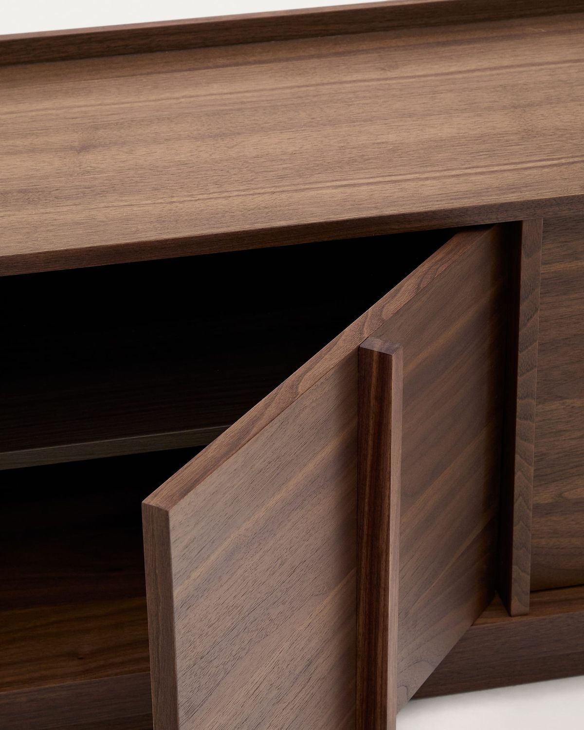 Mueble TV Onix de chapa de nogal con acabado oscuro 200 x 45 cm FSC Mix Credit