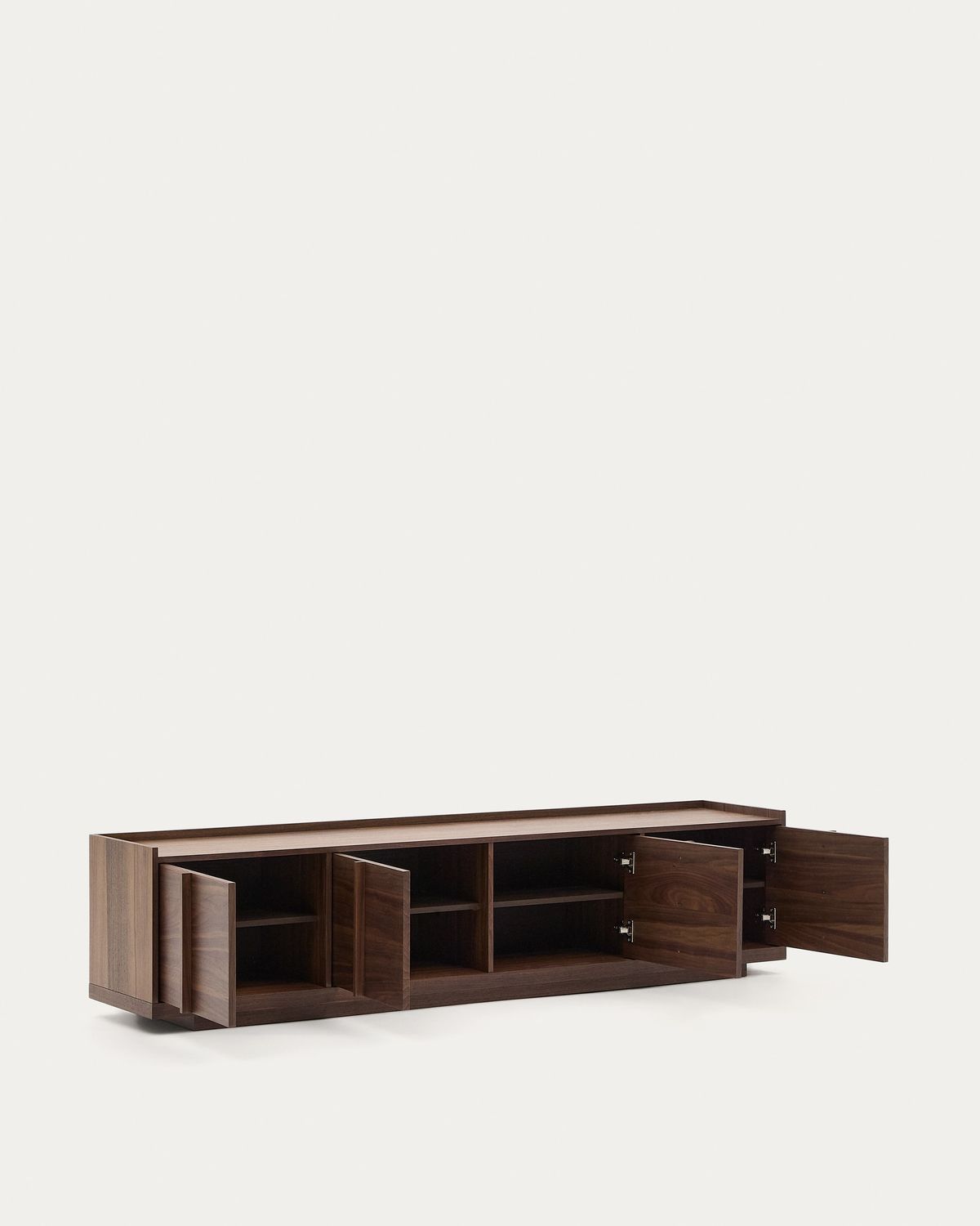 Mueble TV Onix de chapa de nogal con acabado oscuro 200 x 45 cm FSC Mix Credit