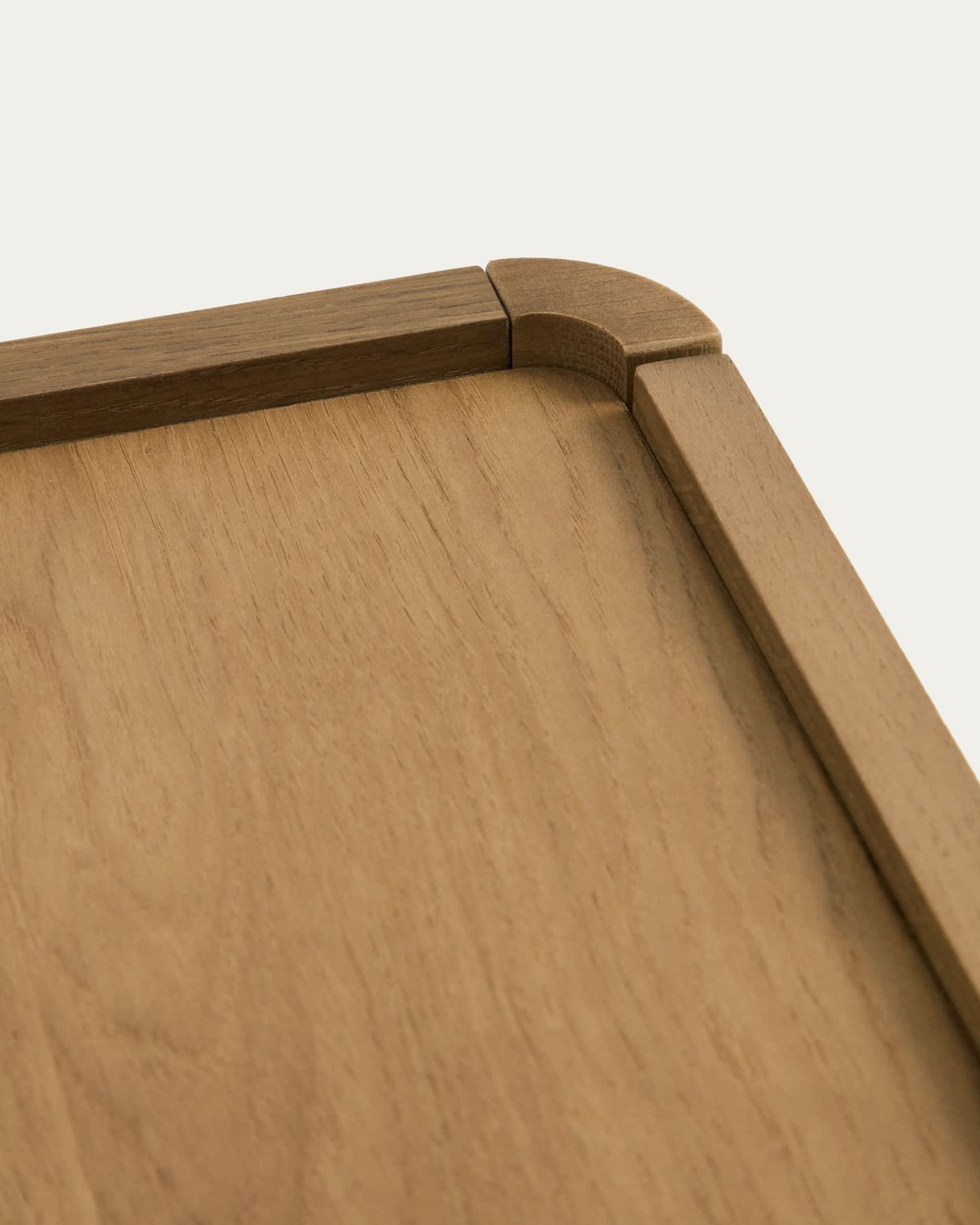 Aparador Arelida de chapa y madera maciza de roble acabado marrón claro 200 x 80 cm FSC Mix Credit