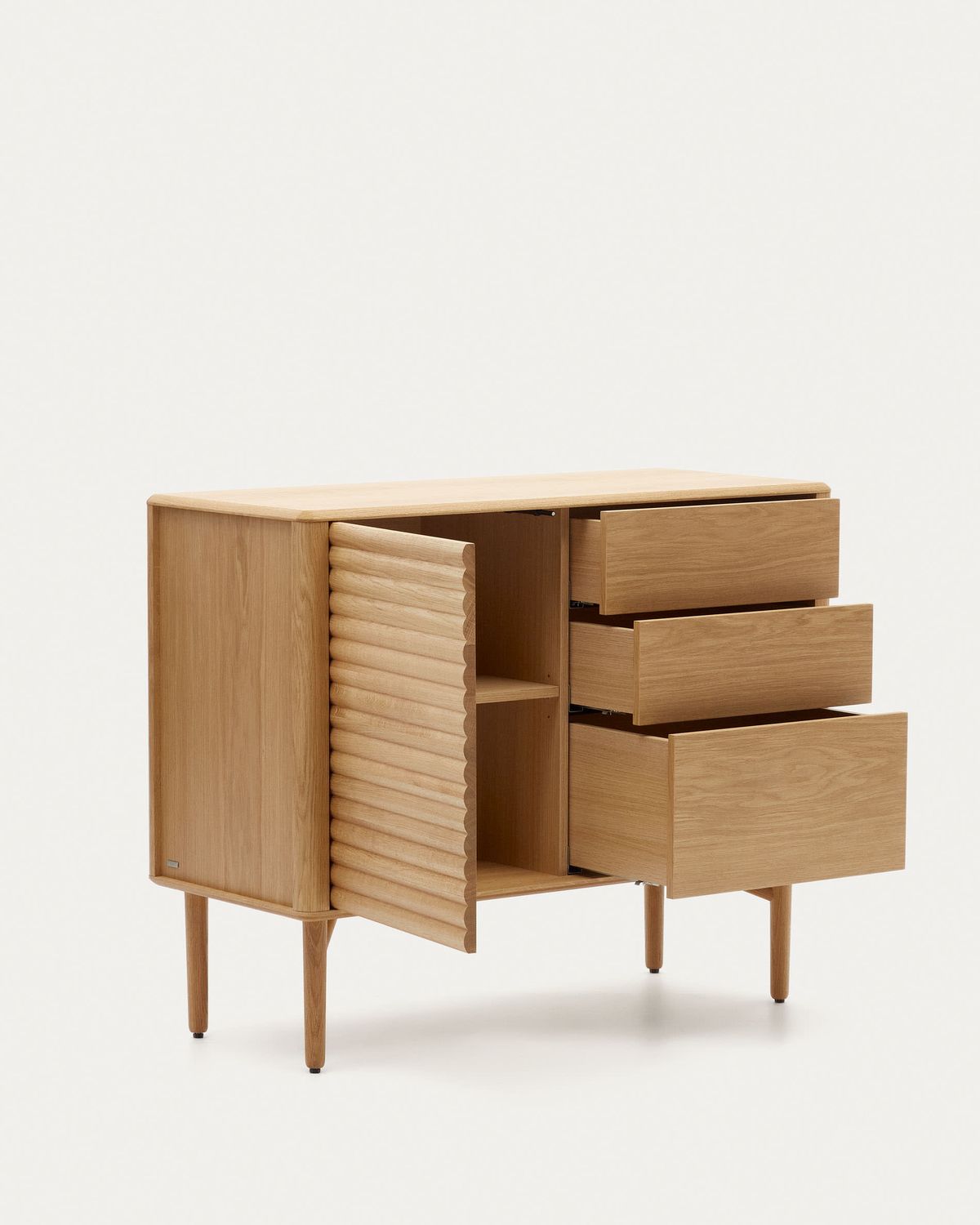 Aparador Lenon 1 puerta y 3 cajones de madera y chapa de roble 105 x 85 cm FSC MIX Credit