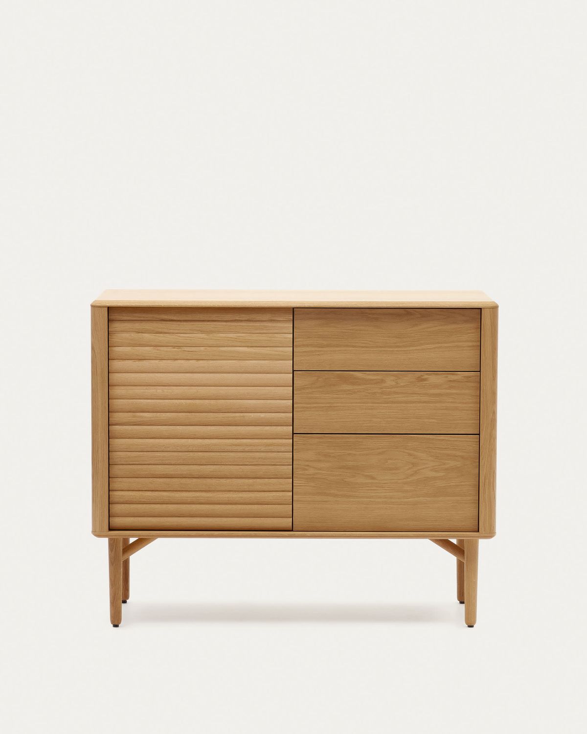 Aparador Lenon 1 puerta y 3 cajones de madera y chapa de roble 105 x 85 cm FSC MIX Credit