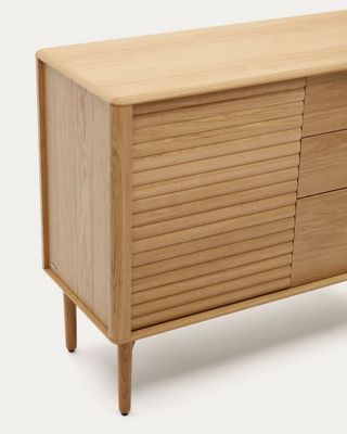 Aparador Lenon 1 puerta y 3 cajones de madera y chapa de roble 105 x 85 cm FSC MIX Credit