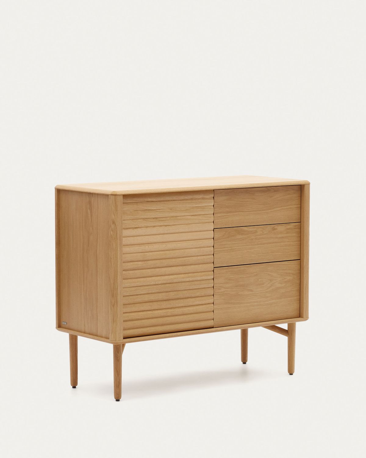 Aparador Lenon 1 puerta y 3 cajones de madera y chapa de roble 105 x 85 cm FSC MIX Credit