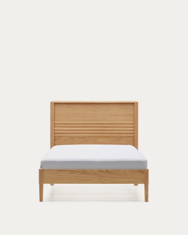 Cama Lenon de madera y chapa de roble para colchón de 90 x 200 cm FSC MIX Credit