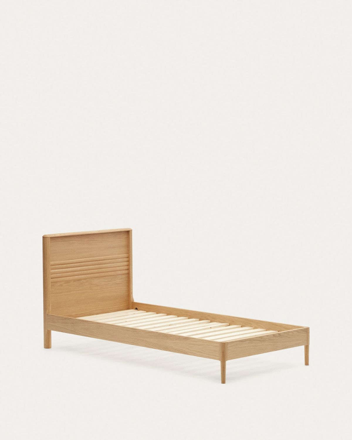 Cama Lenon de madera y chapa de roble para colchón de 90 x 200 cm FSC MIX Credit