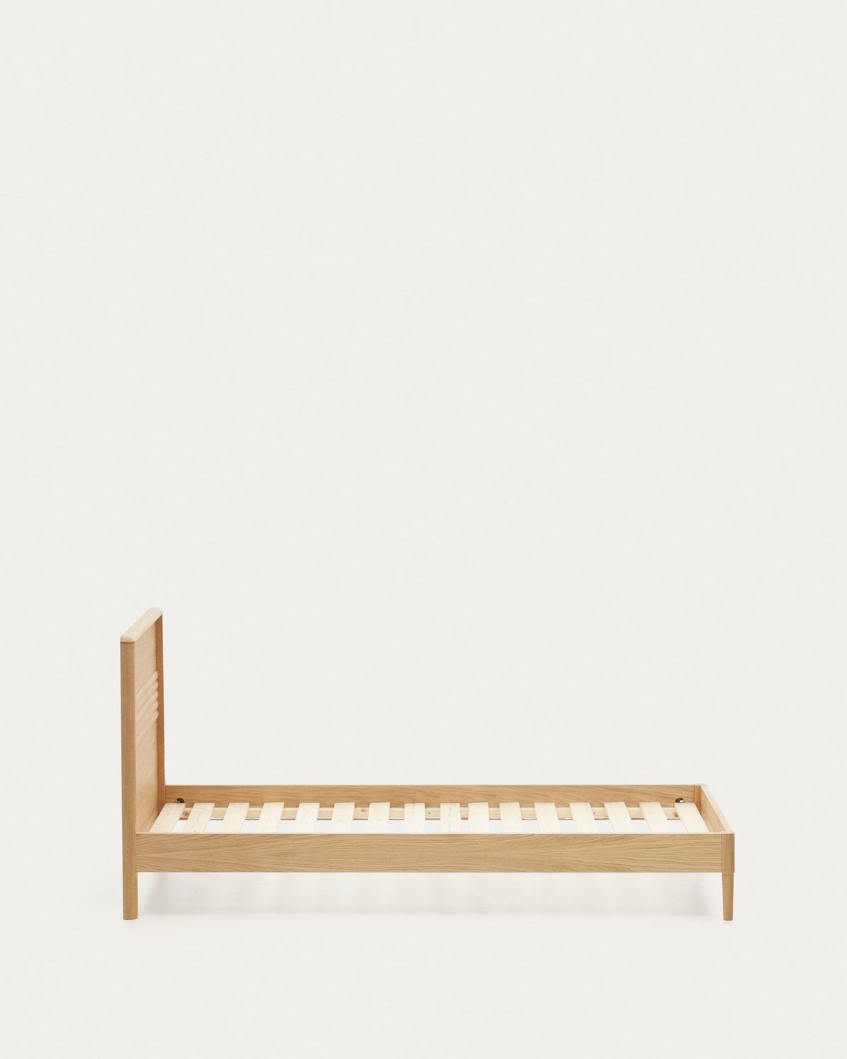 Cama Lenon de madera y chapa de roble para colchón de 90 x 200 cm FSC MIX Credit