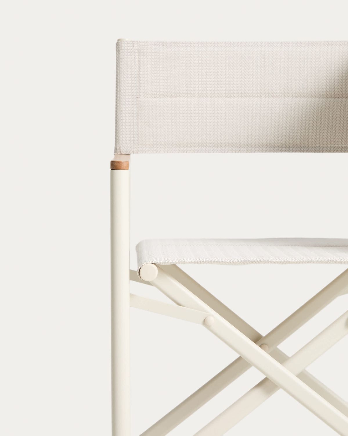 Silla plegable de exterior Tisno de aluminio crudo y texteline crudo