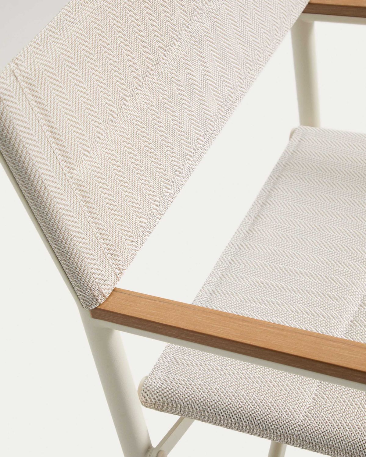 Silla plegable de exterior Tisno de aluminio crudo y texteline crudo