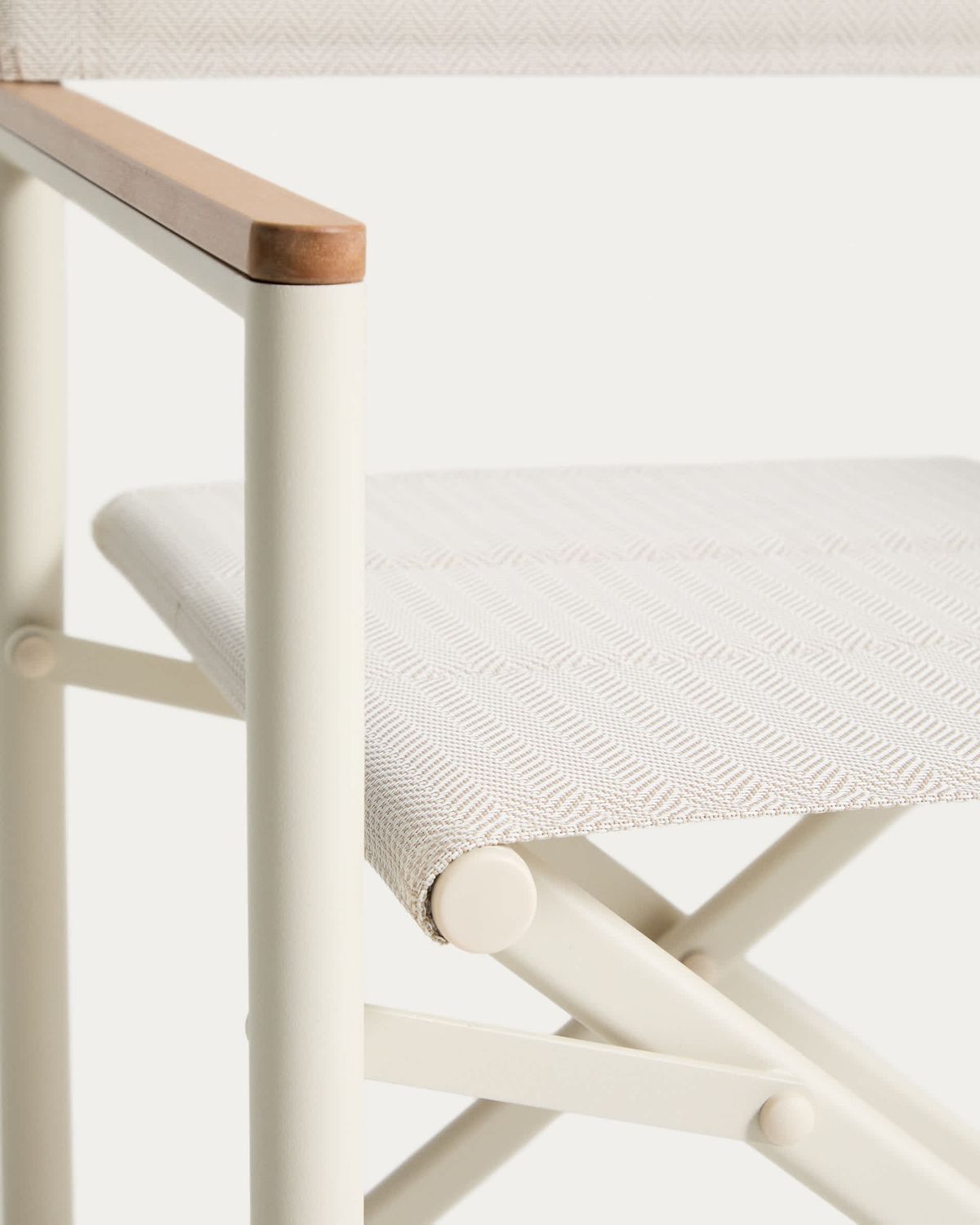 Silla plegable de exterior Tisno de aluminio crudo y texteline crudo