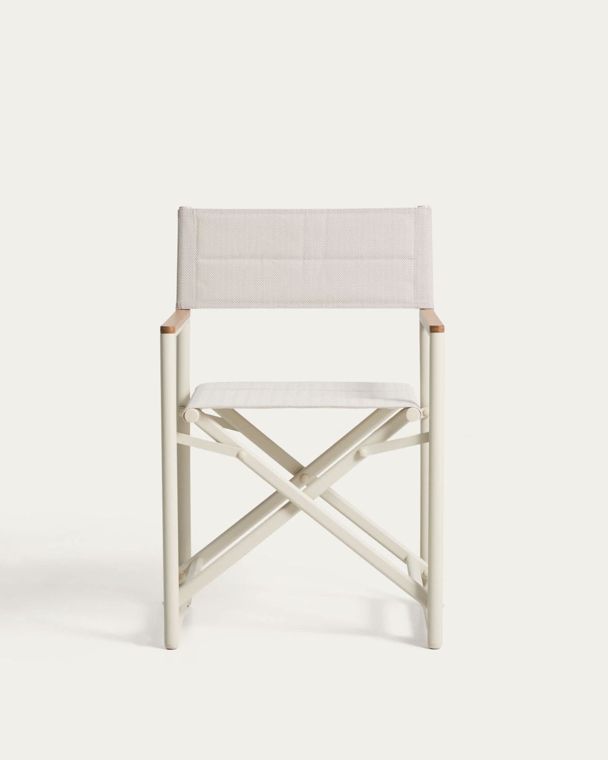 Silla plegable de exterior Tisno de aluminio crudo y texteline crudo