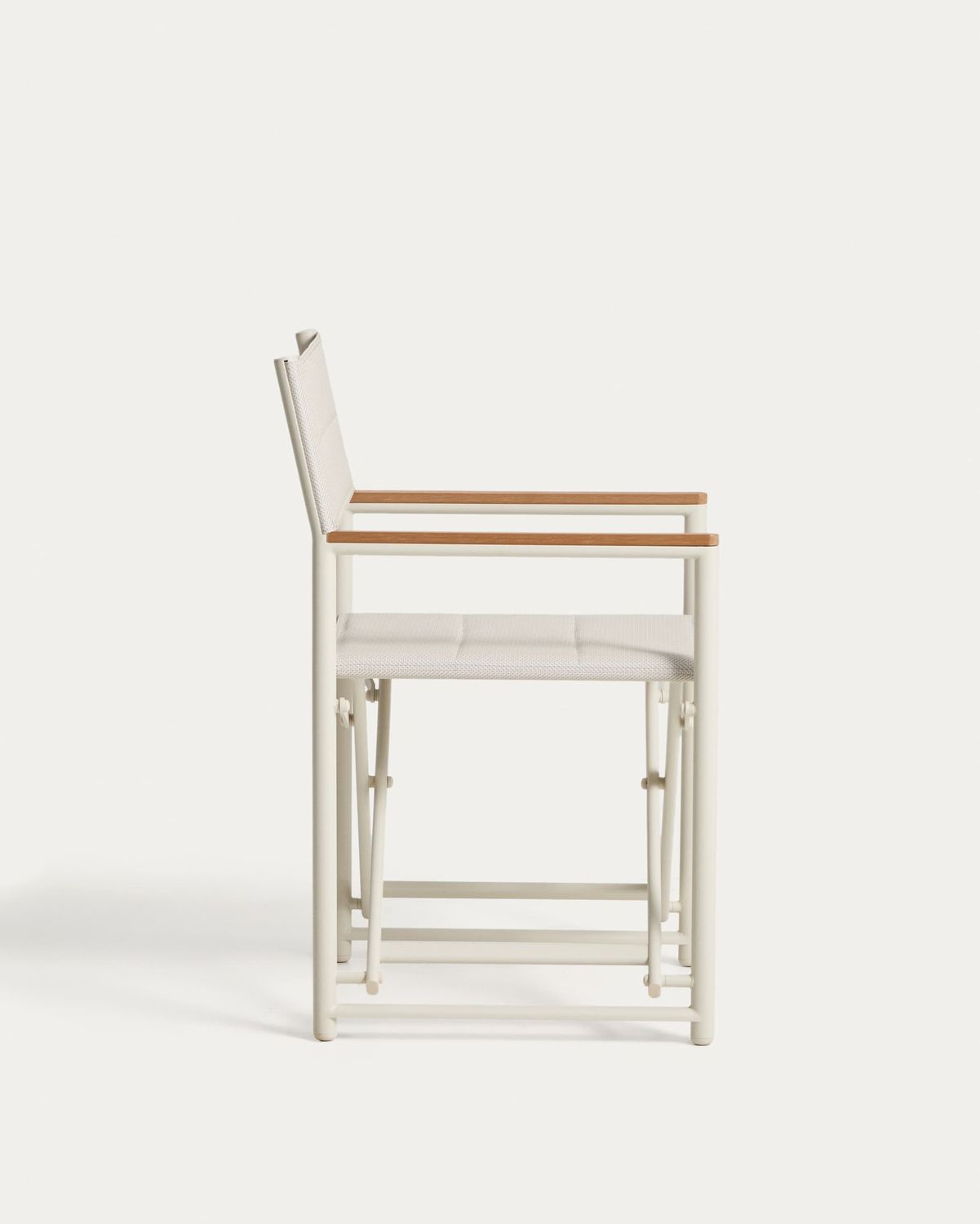 Silla plegable de exterior Tisno de aluminio crudo y texteline crudo