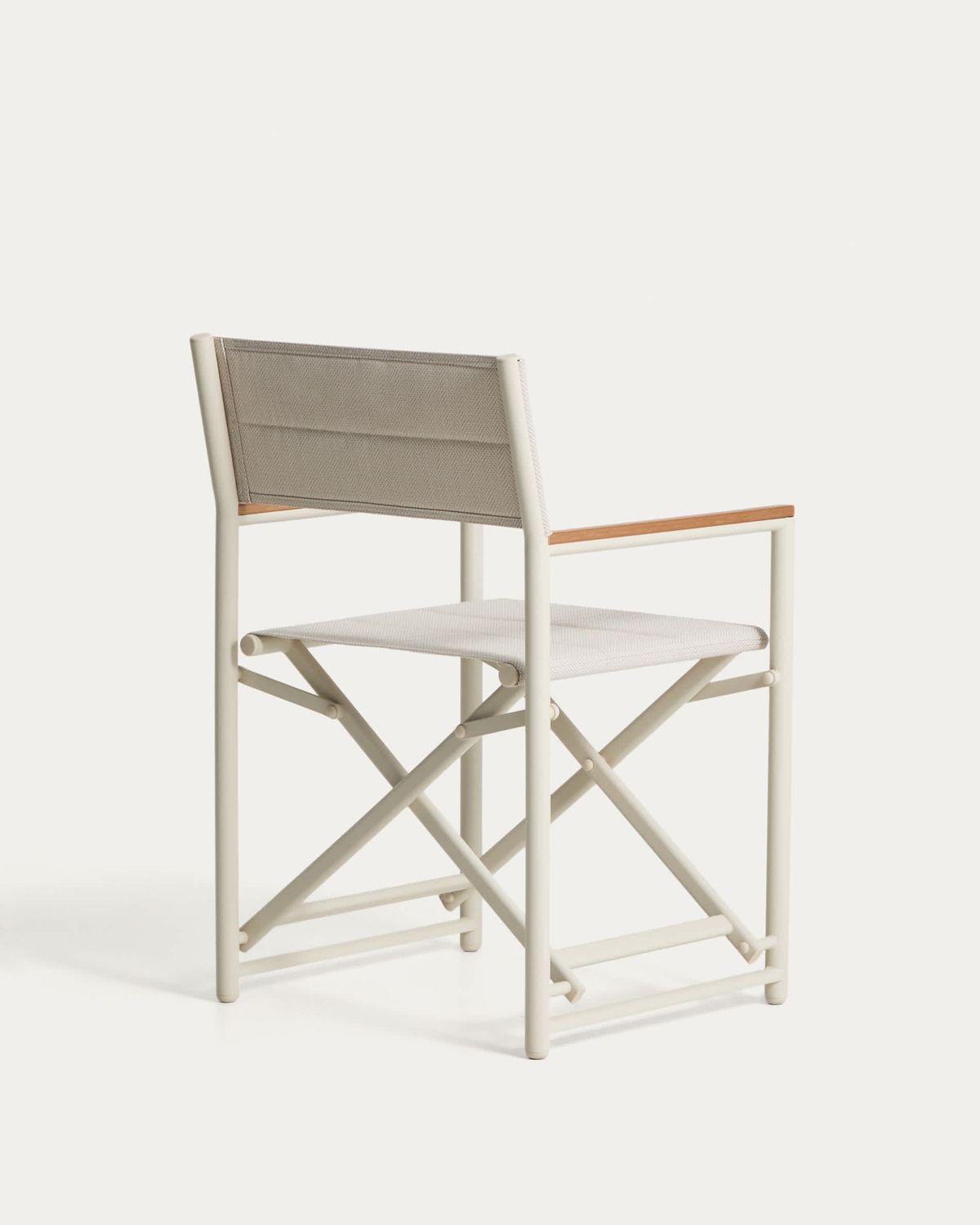 Silla plegable de exterior Tisno de aluminio crudo y texteline crudo