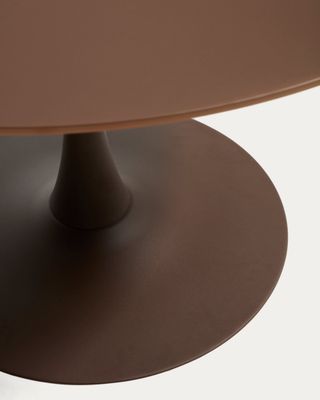 Mesa redonda Vedira de vidrio y acero marrón Ø120 cm