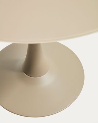 Mesa redonda Vedira de vidrio y acero topo Ø90 cm