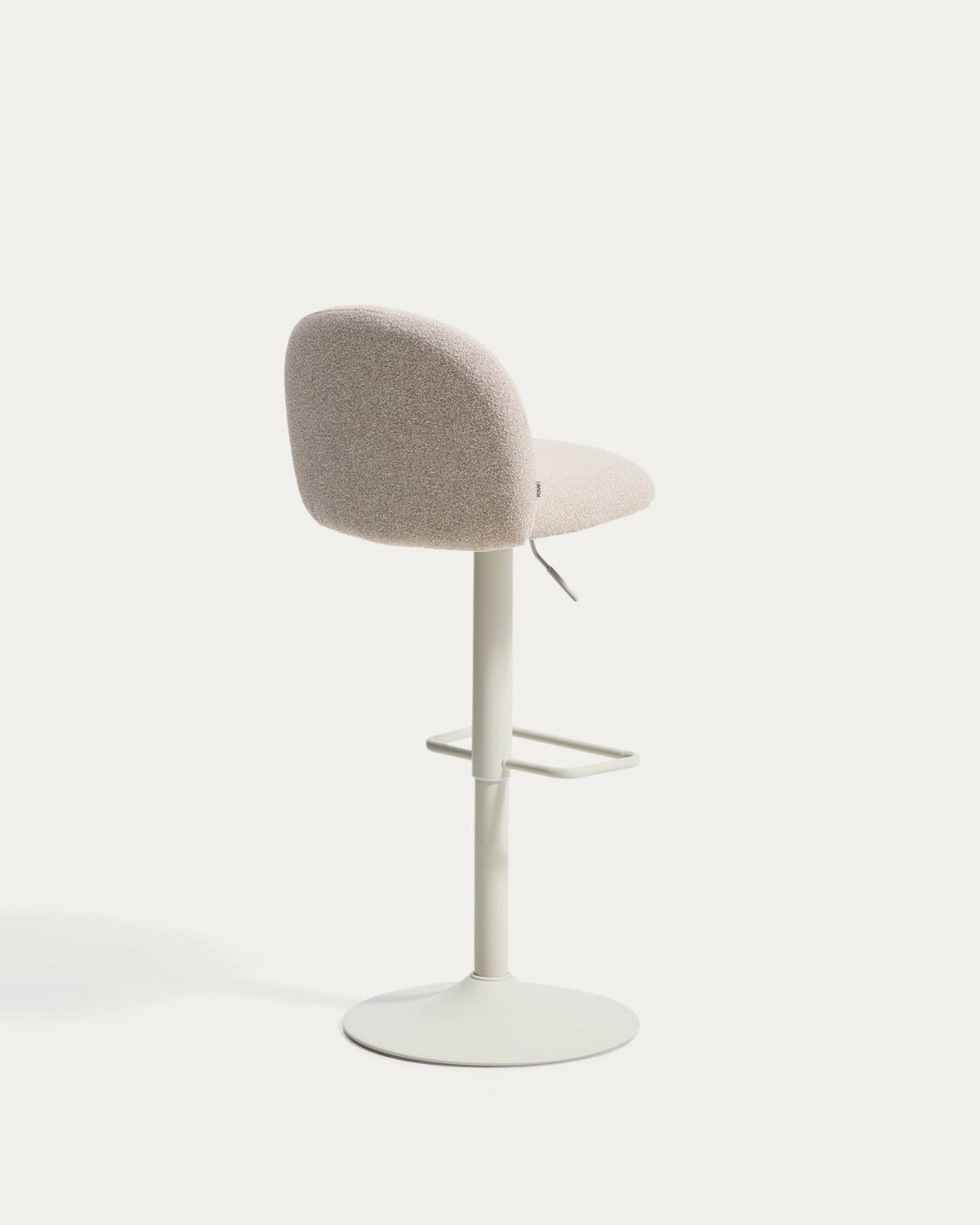 Taburete Arino de chenilla beige y patas de metal beige 65 cm FSC 100%
