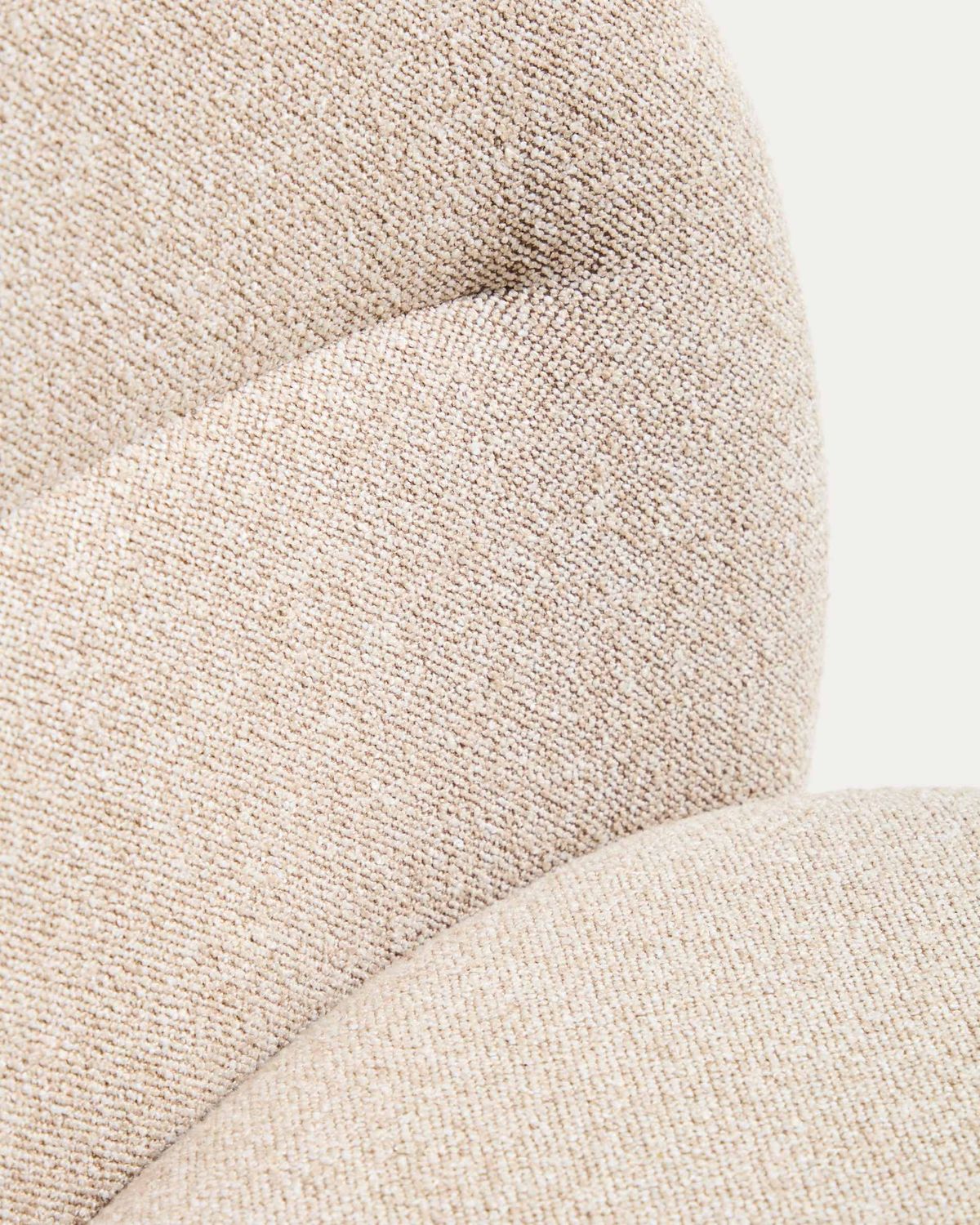 Taburete Arino de chenilla beige y patas de metal beige 65 cm FSC 100%