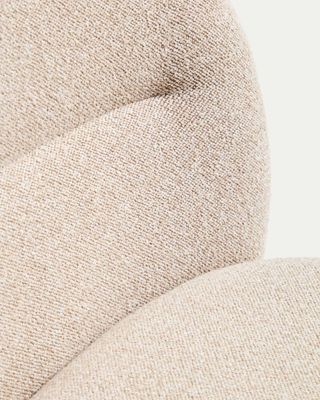 Taburete Arino de chenilla beige y patas de metal beige 65 cm FSC 100%