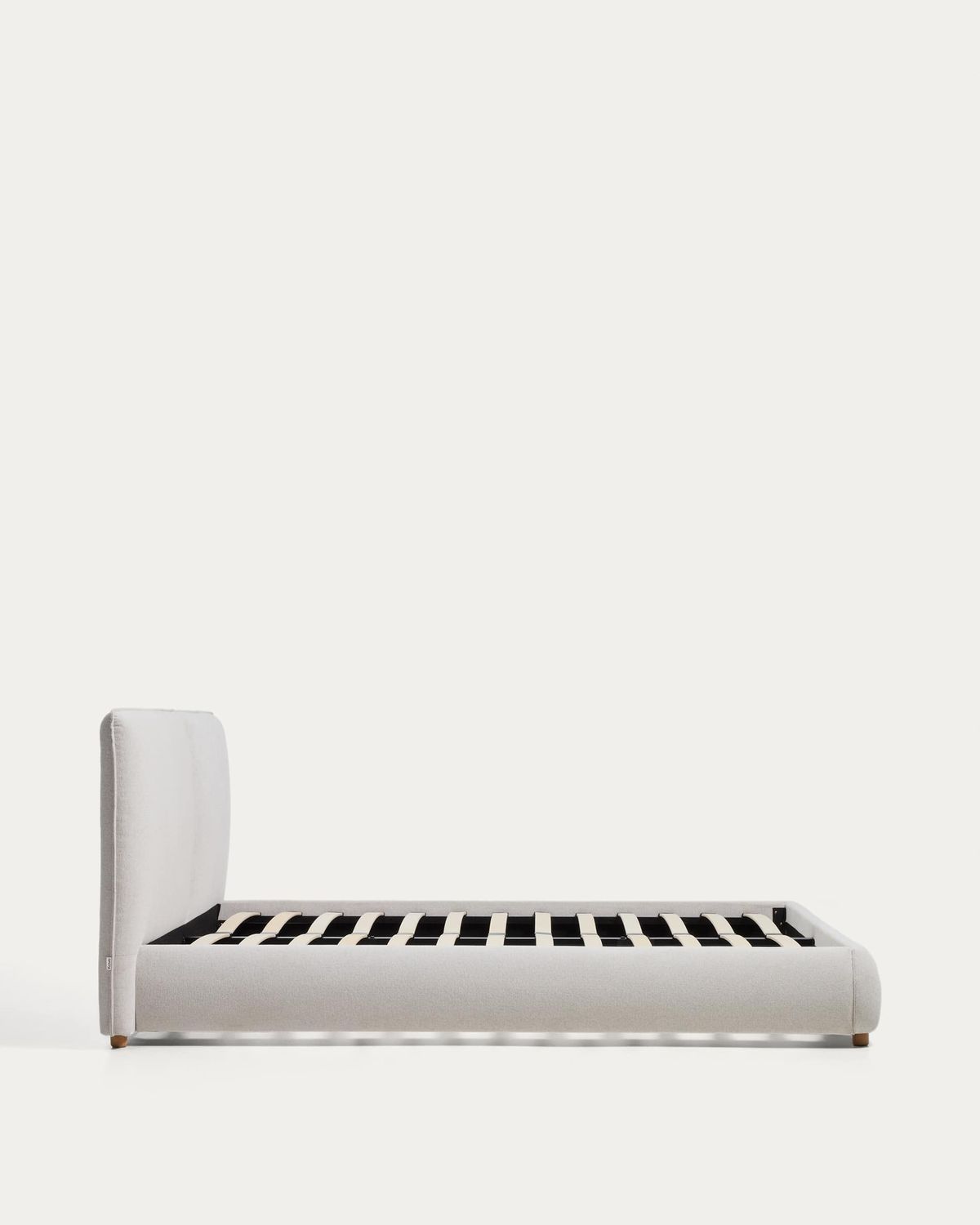 Cama Elerio en chenilla crudo para colchón de 160 x 200 cm