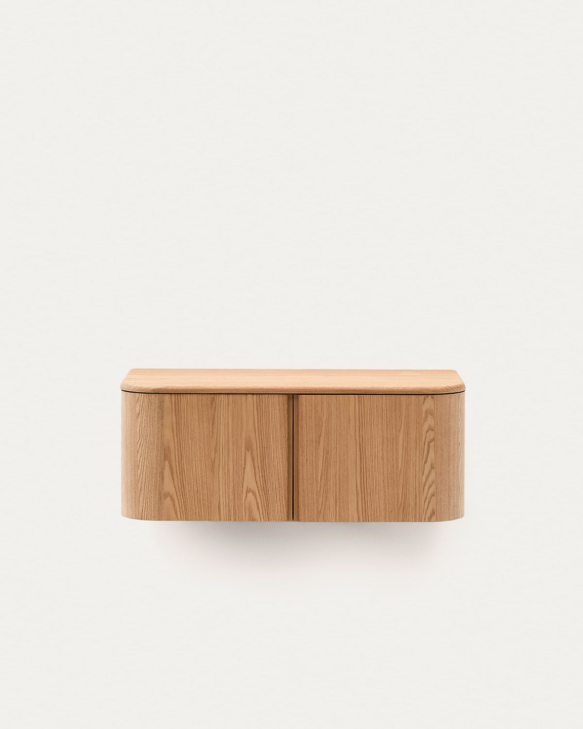 Mueble de baño Salaya de madera contrachapada de fresno con acabado natural 90 x 45 cm