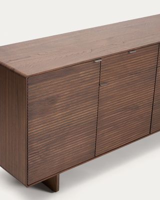 Aparador Norlen 4 puertas y 2 cajones de chapa de nogal FSC Mix Credit 194,5 x 78 cm