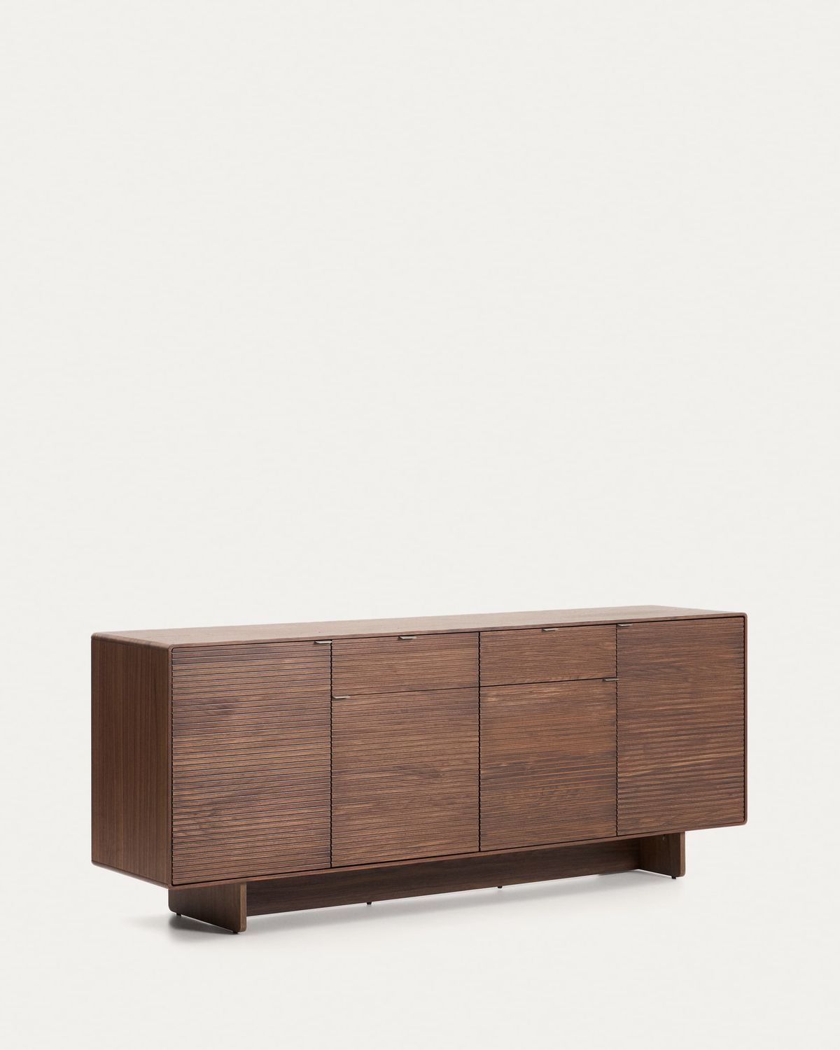 Aparador Norlen 4 puertas y 2 cajones de chapa de nogal FSC Mix Credit 194,5 x 78 cm