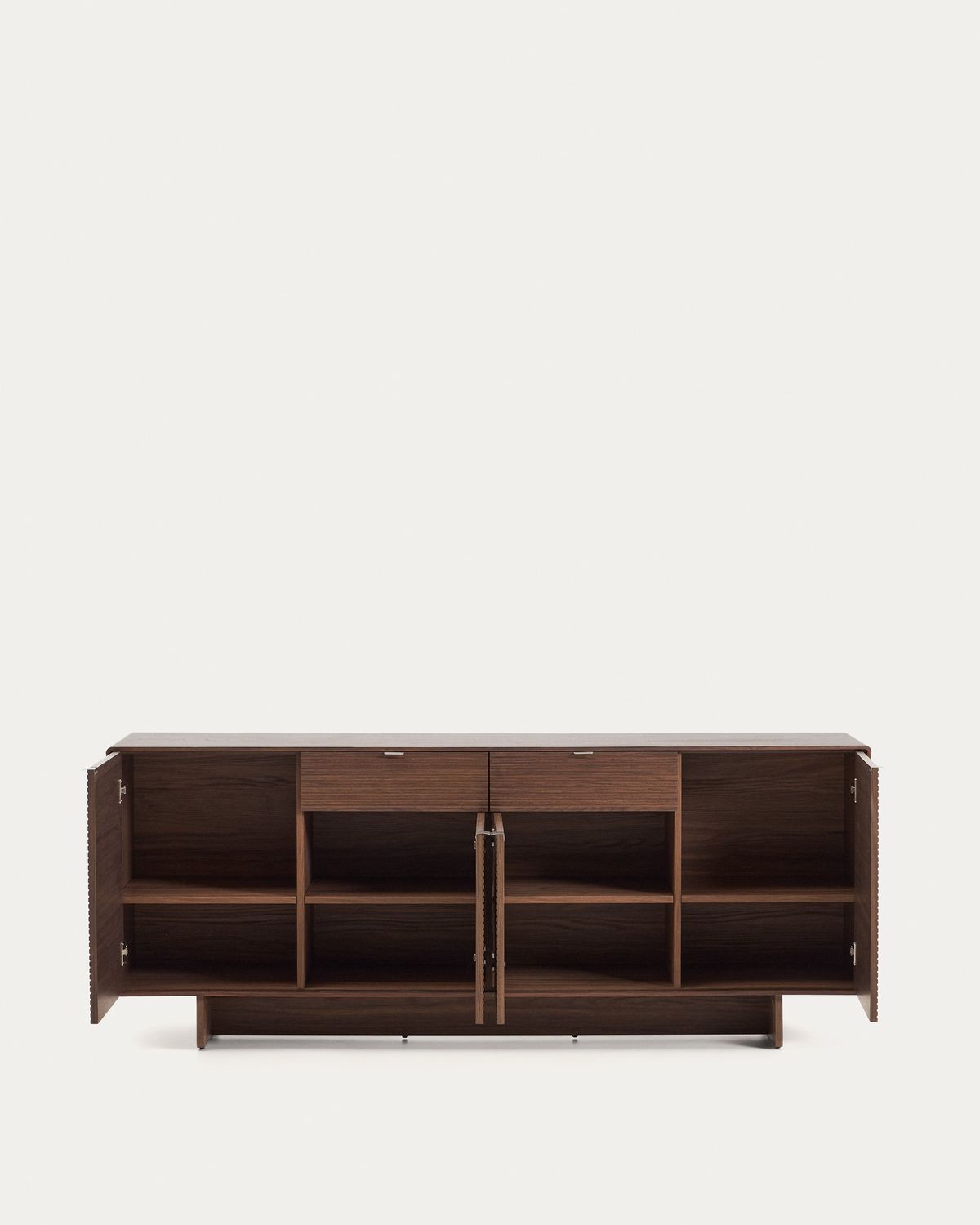 Aparador Norlen 4 puertas y 2 cajones de chapa de nogal FSC Mix Credit 194,5 x 78 cm