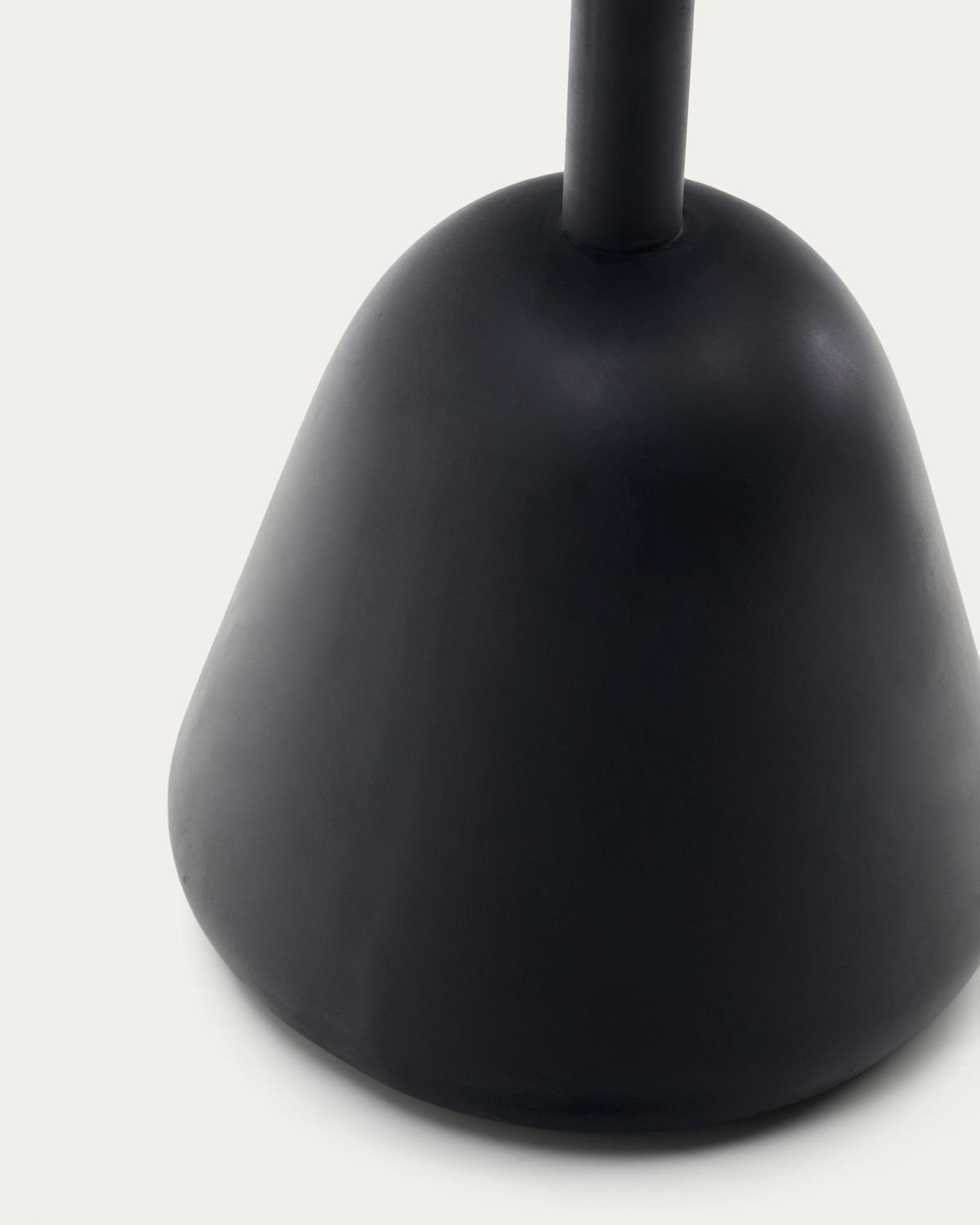 Mesa de centro Saura de metal negro con sobre de acacia natural 45 x Ø43 cm FSC 100%
