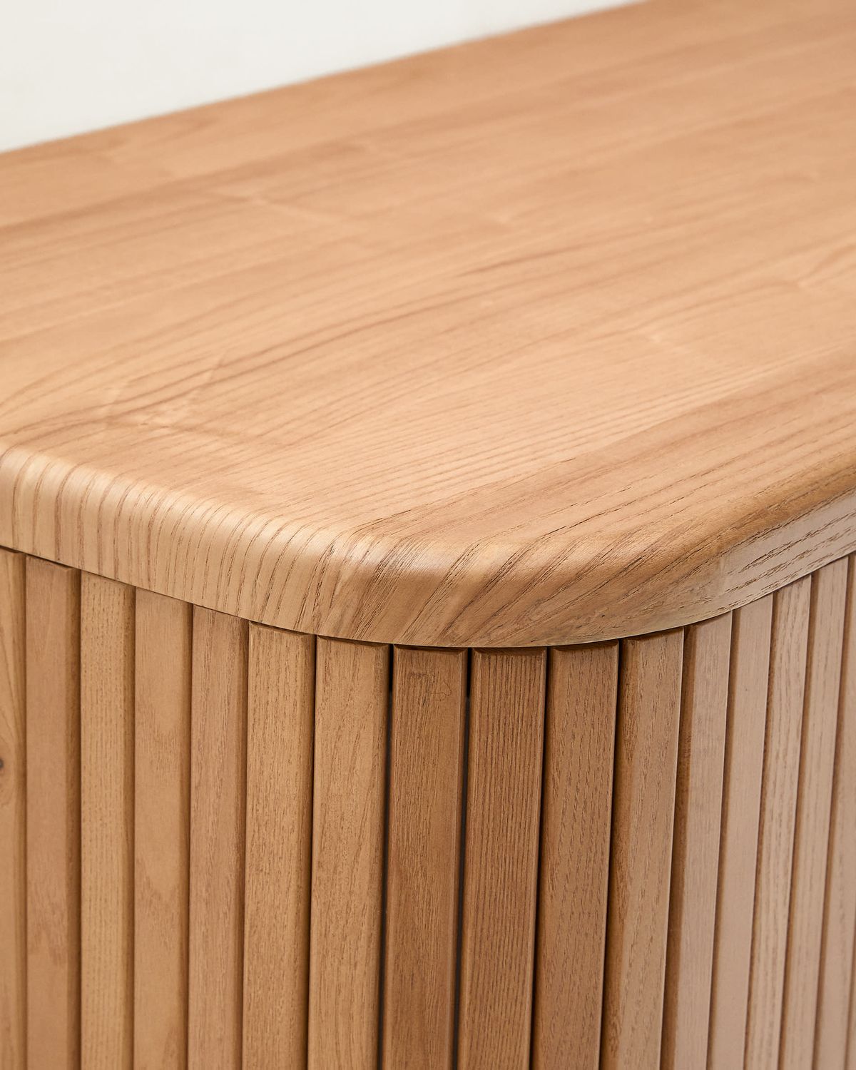 Mueble de baño Mailen en chapa de fresno con acabado natural 90 x 45 cm