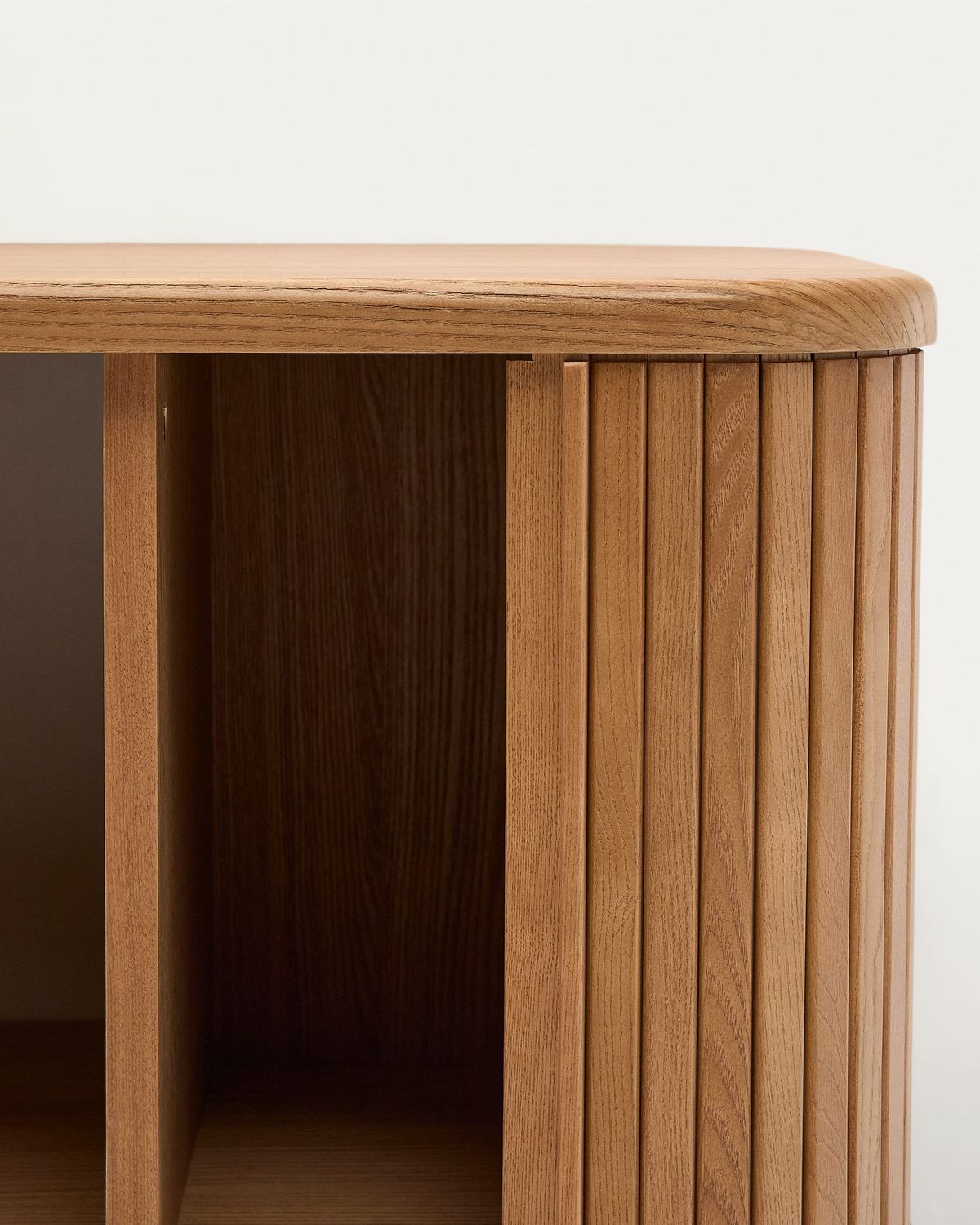 Mueble de baño Mailen en chapa de fresno con acabado natural 90 x 45 cm